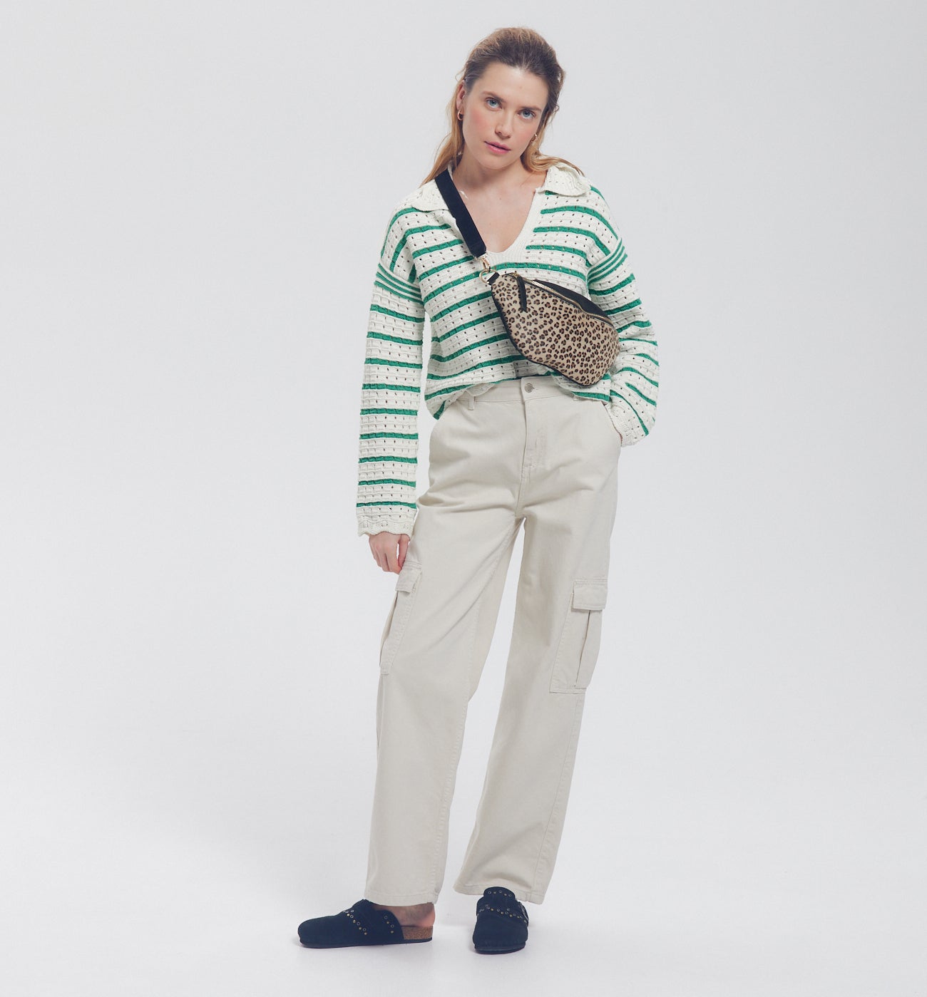 Pull marin rayé Femme - Rayé vert