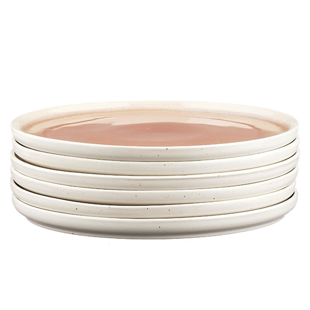 Bjorn 6 Assiettes Oxygen rose poudre/beige - D.21.5 cm