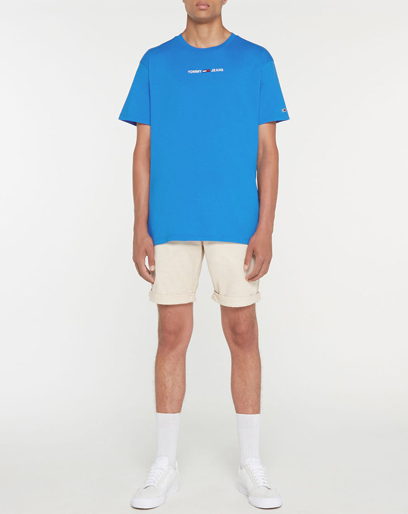 Tommy Jeans T-Shirt 100% Coton Bio Logo bleu vif