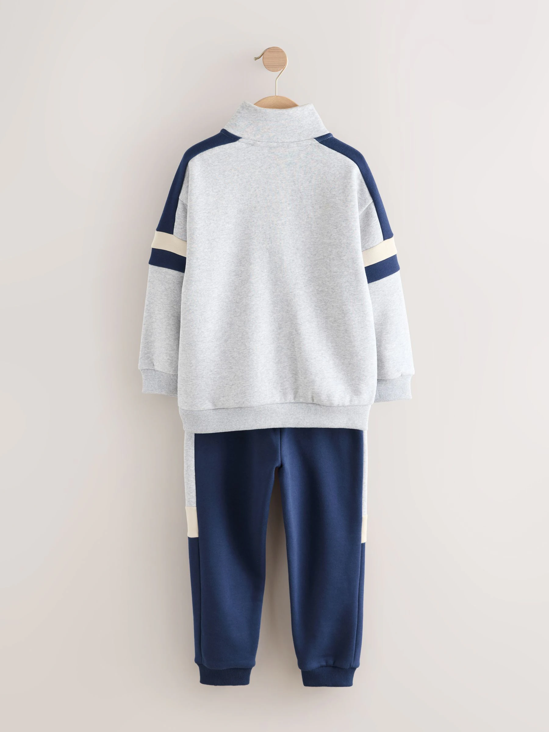 Grijs - Funnel Zip Neck Sweatshirt and Joggers Set