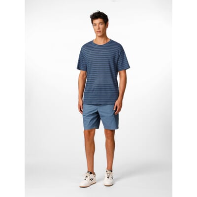 Herren-Leinenshirt gestreift, Blau