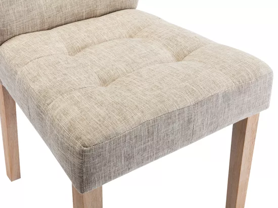 Lot de 2 chaises en tissu et bois - Beige - VILLOSA