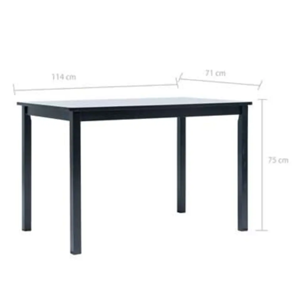 vidaXL - Eettafel - Zwart - Hout