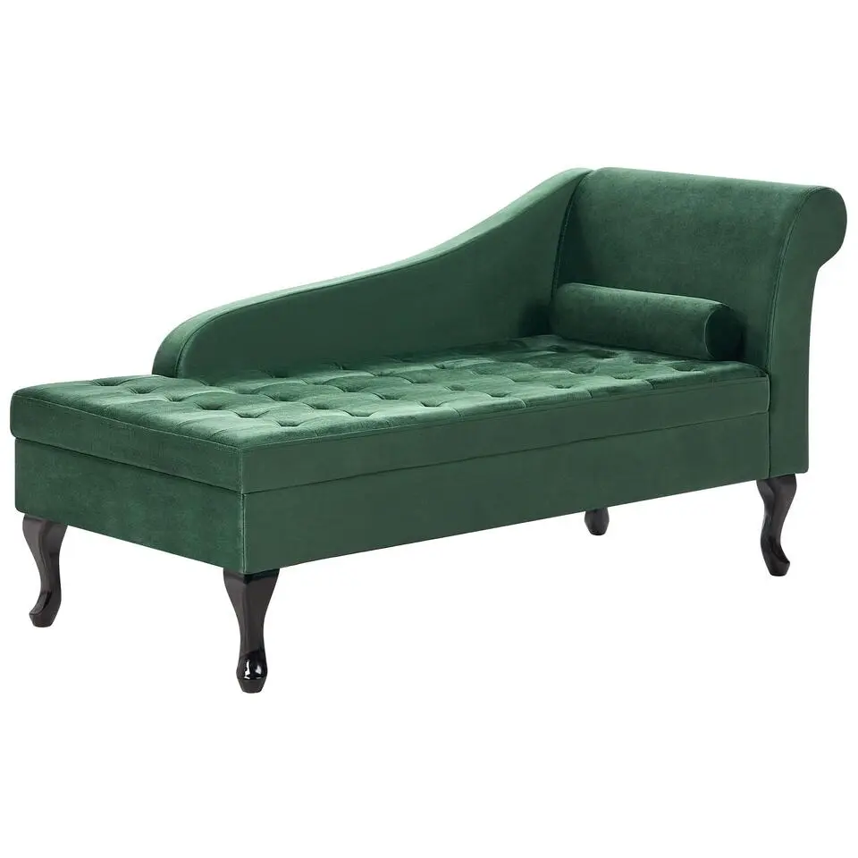 PESSAC - Chaise longue - Donkergroen - Rechterzijde - Fluweel