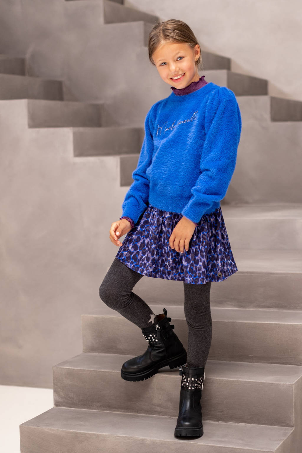 Like Flo midi rok donkerblauw