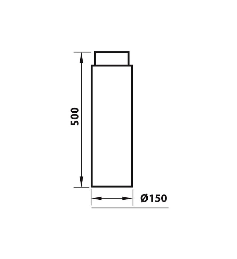 RETT RØR ADURO Ø150X500MM