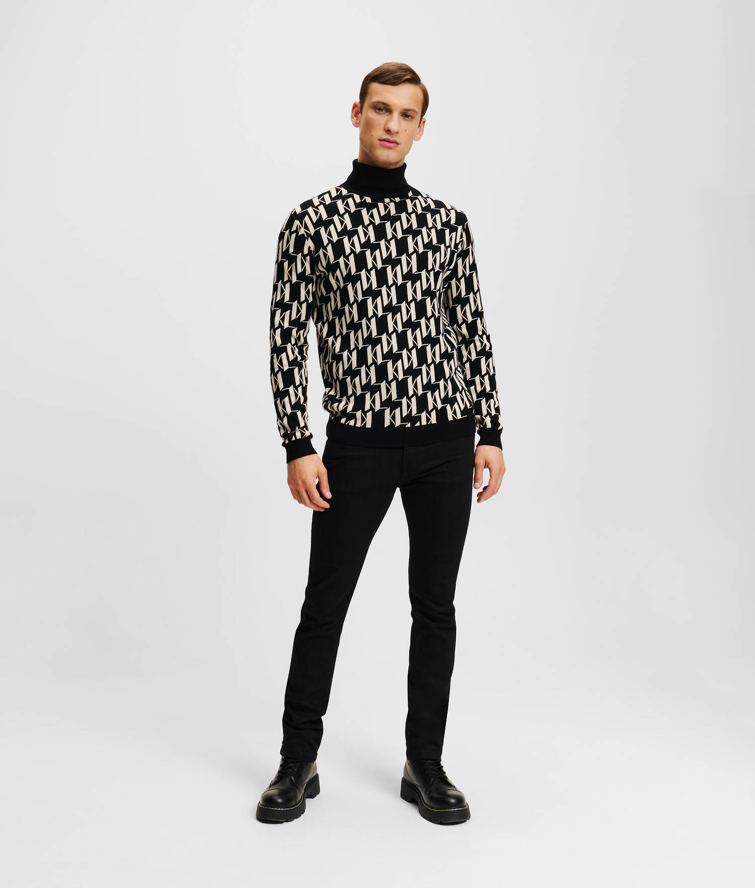 PULL À COL ROULÉ KL MONOGRAM
