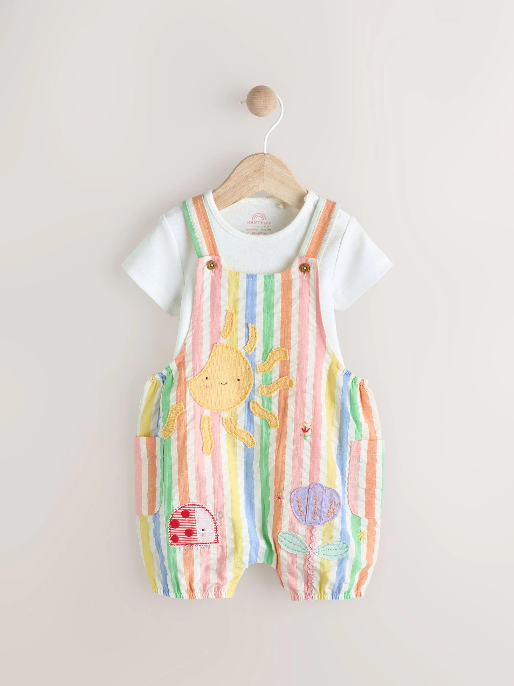 Multi - Babyset van rompertje met korte mouwen en bretelbroek (0mnd -2jr)