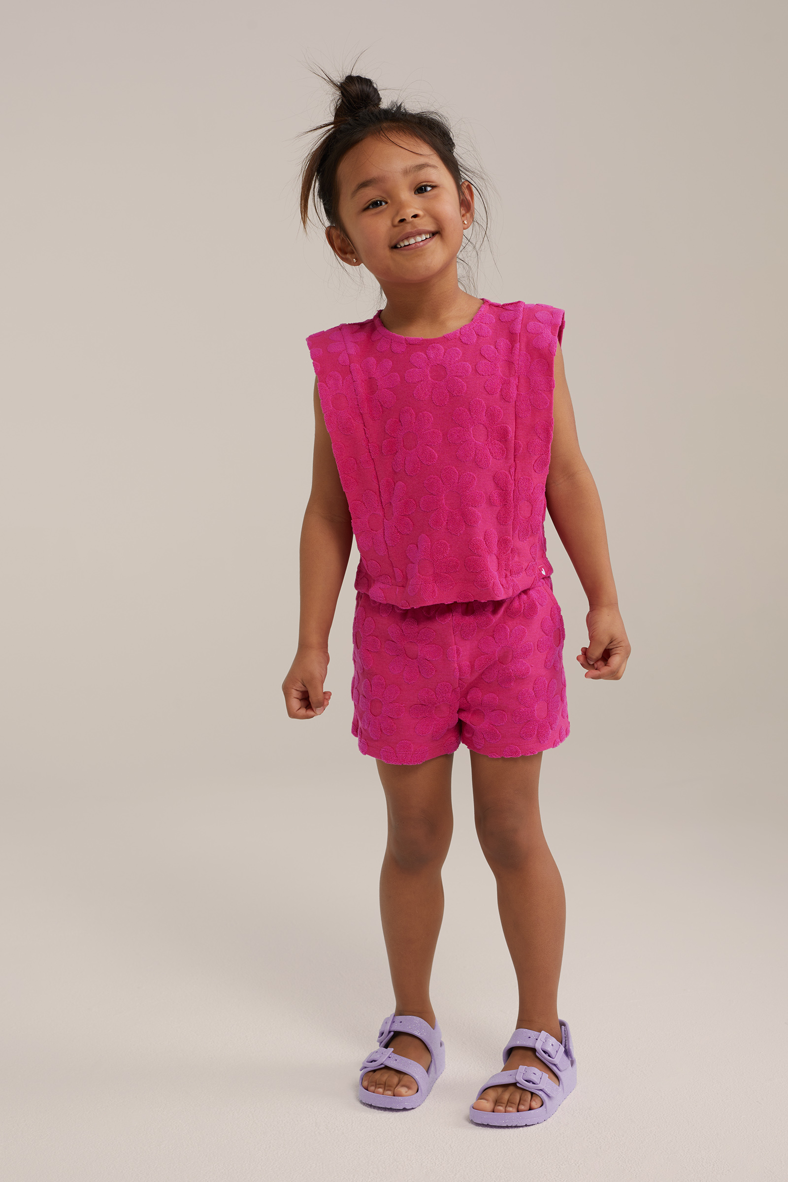 Meisjes T-shirt met dessim WE Fashion Roze