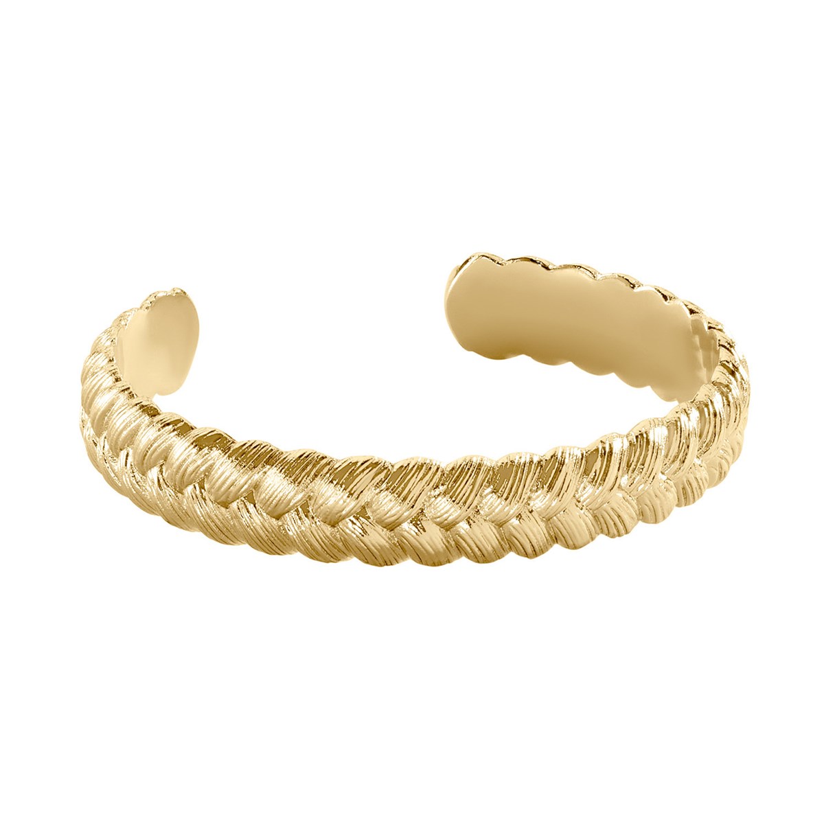 Bracelet jonc Agatha métal doré Tresse
