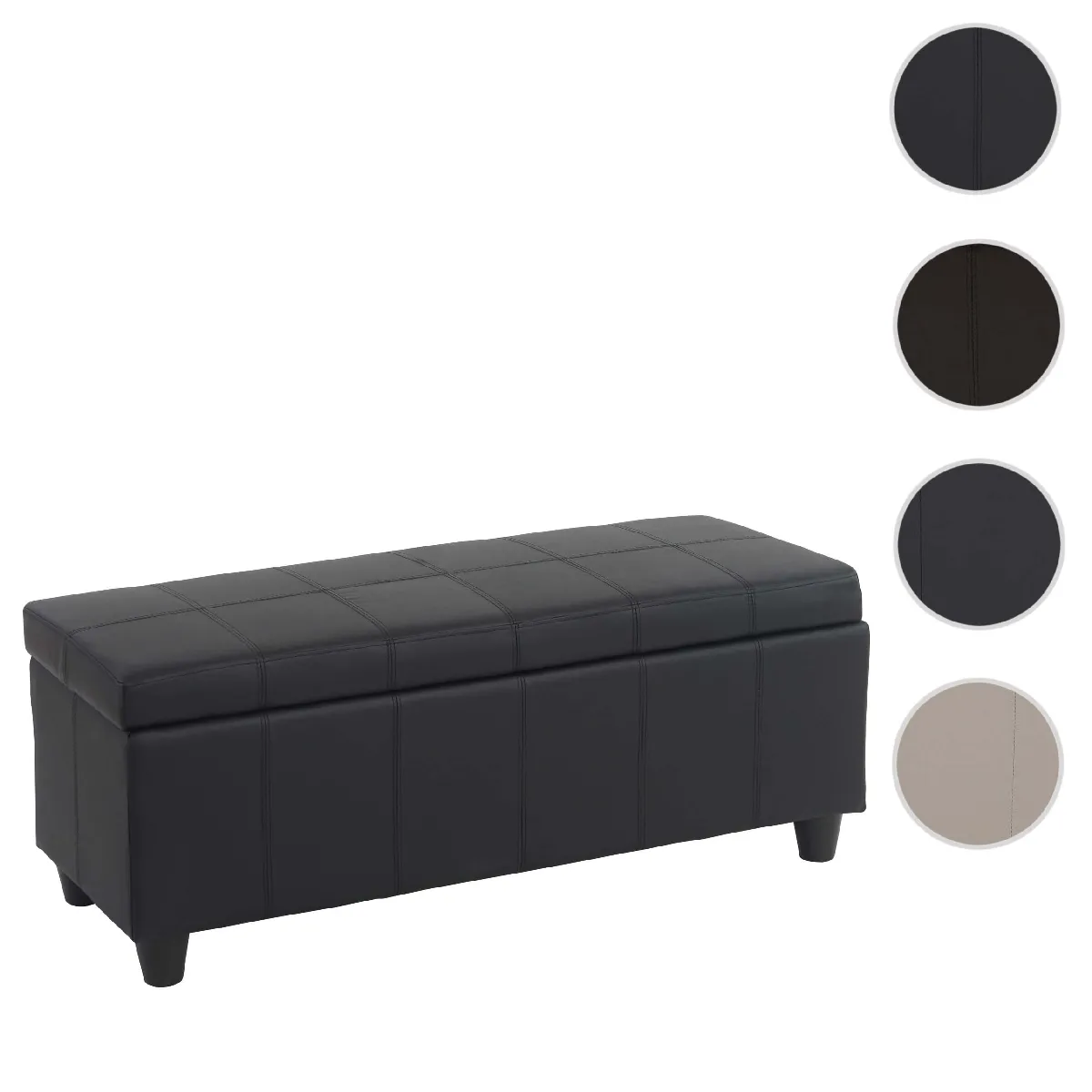 Mendler Banc de rangement Kriens - Noir