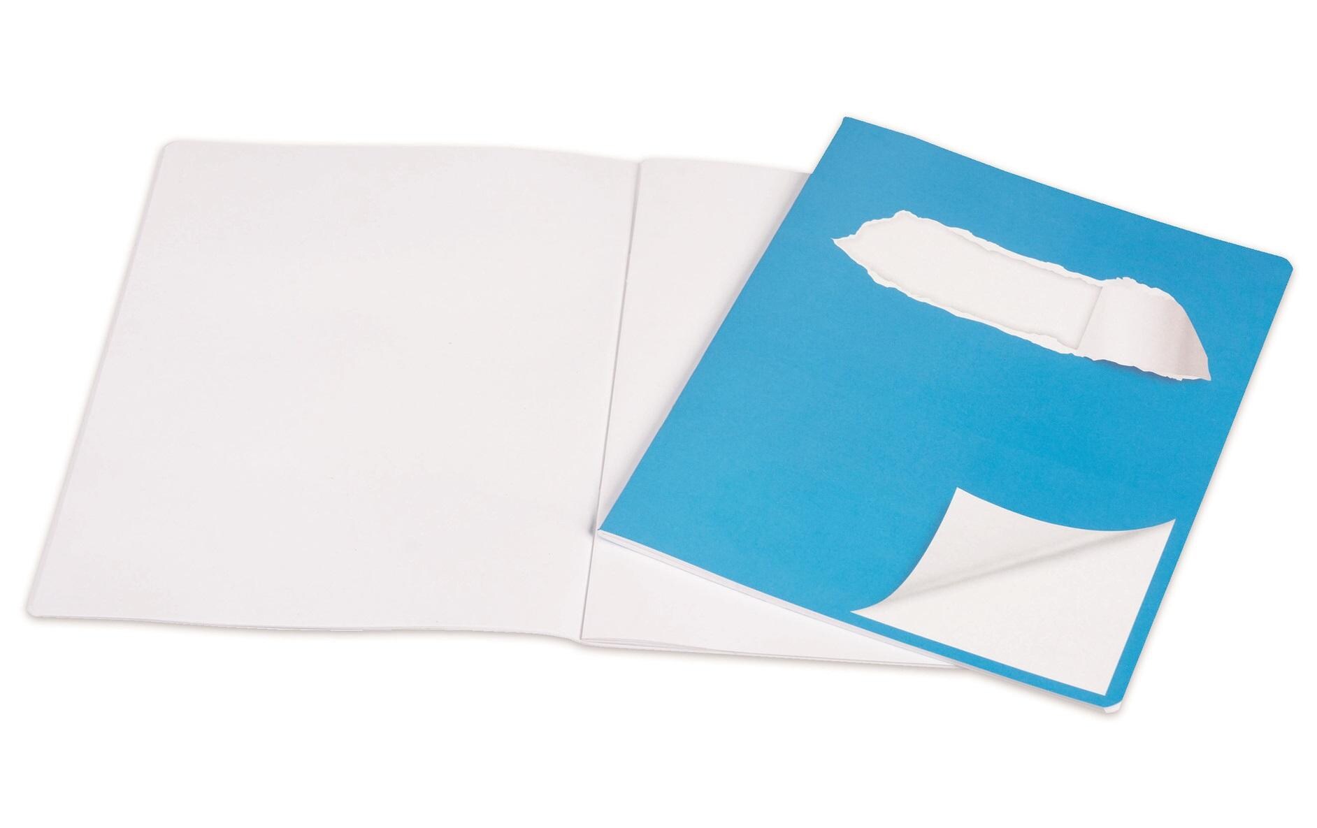 Schulheft E5, Blanko, Blau/WeissNotizheft für die Schule