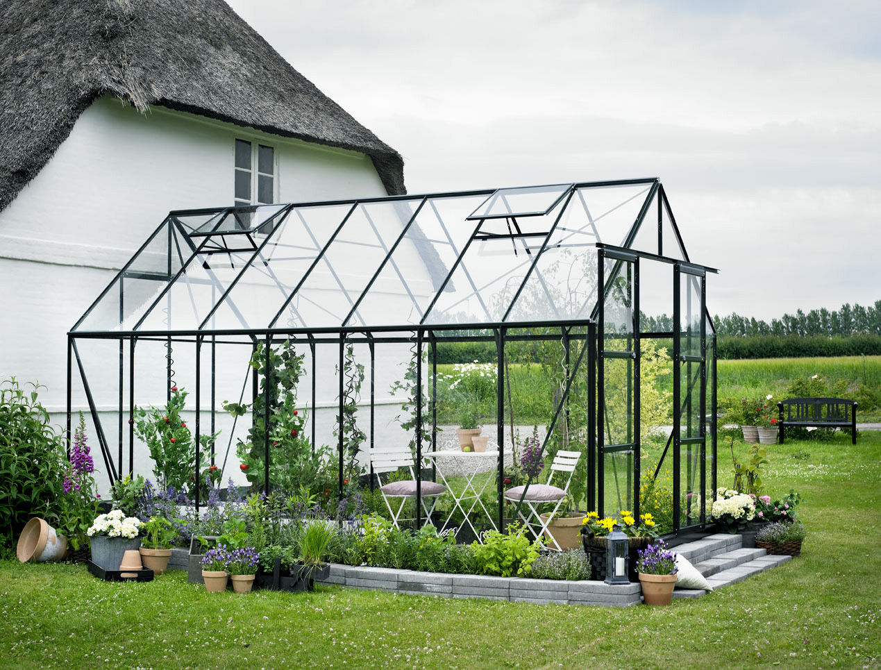 Halls Magnum 148 - Tuinkas - Groen - 258x257x446 cm - Veiligheidsglas