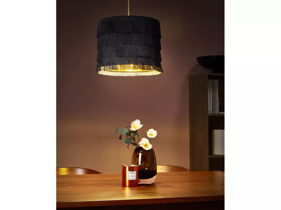 Lampe suspension SUAPURE Tissu Noir