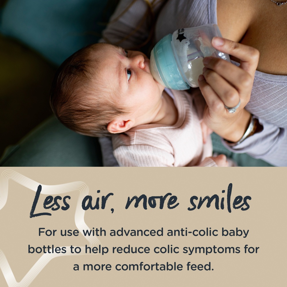 Tommee Tippee Advanced Anti-Kolik-Sauger für Babyflaschen mit mittlerem Durchfluss, 2er-Pack