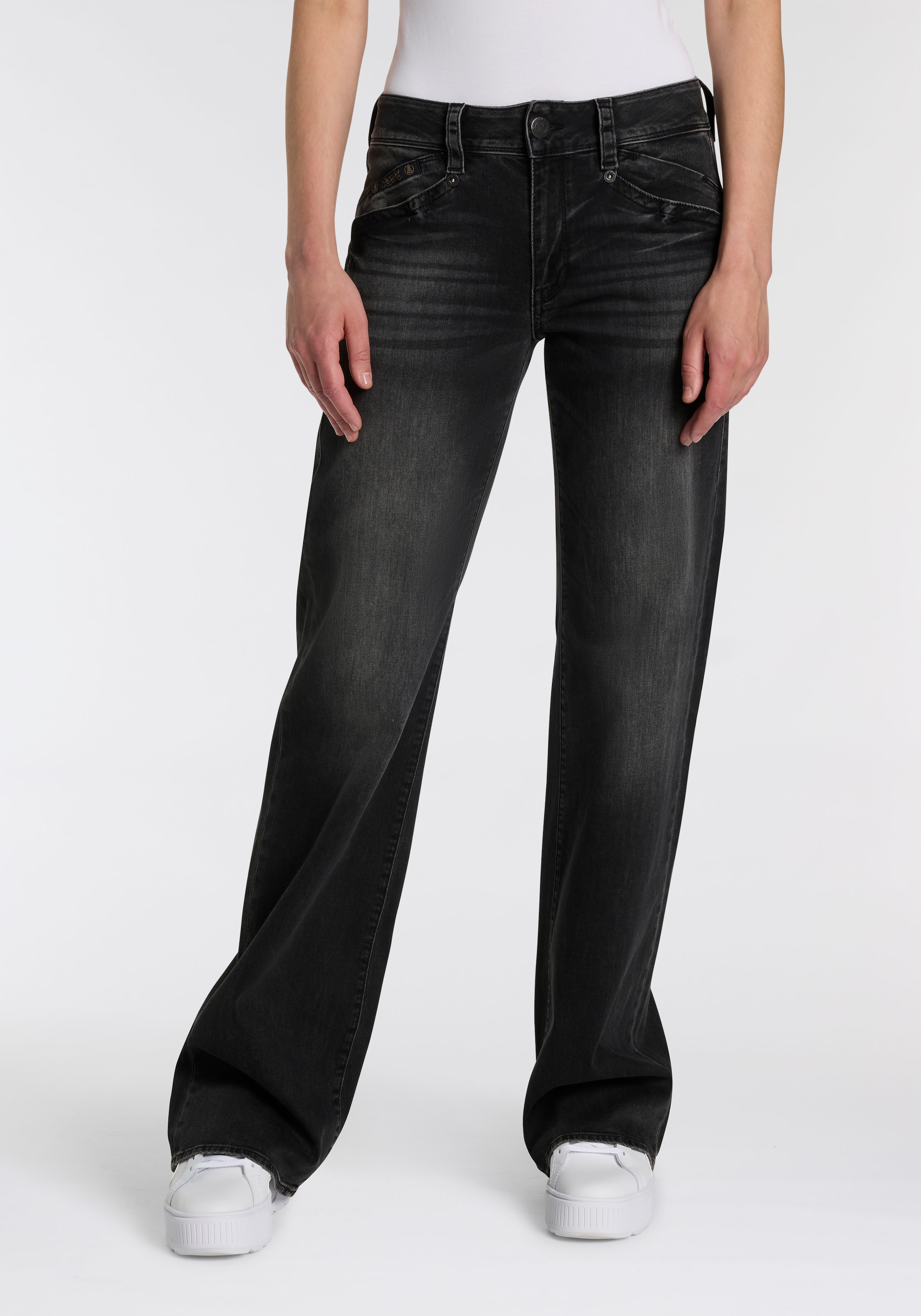Herrlicher Straight-Jeans »Prime New Denim Black Light« mit hohem Bund