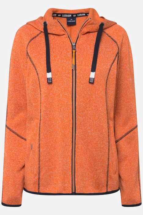 Strickfleece-Jacke, Kapuze, Zipper, Langarm, OEKO-TEX