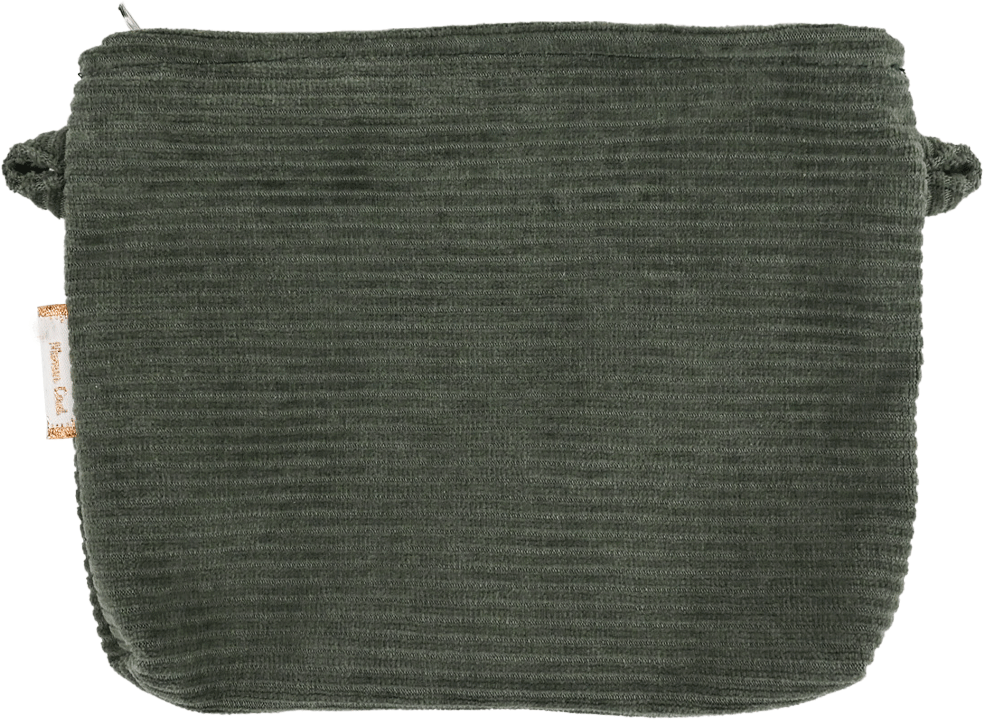 Pochette Tissu Velours Côtelé Kaki