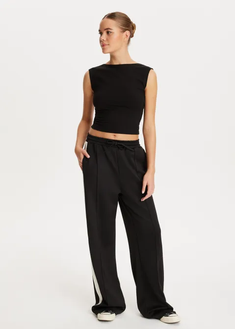 Sweatpants met strepen zwart (ZWART)