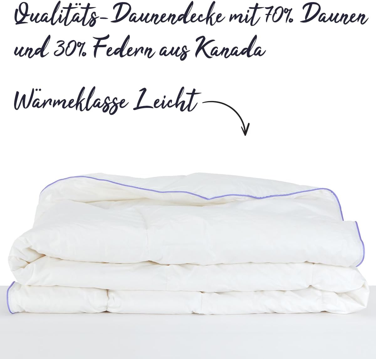 Nordic Daunendecke – Handverlesene Daunen&Federn | 135x200 cm | Leicht (300g) Sommerdecke | Oeko-TEX® & NOMITE Zertifiziert