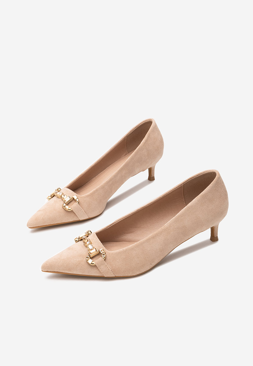 Chaussures stiletto à petit talon kaki Treva