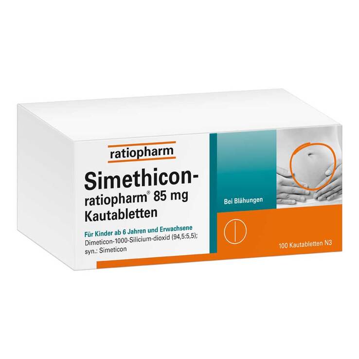 Simethicon ratiopharm 85 mg Kautabletten, 100 St