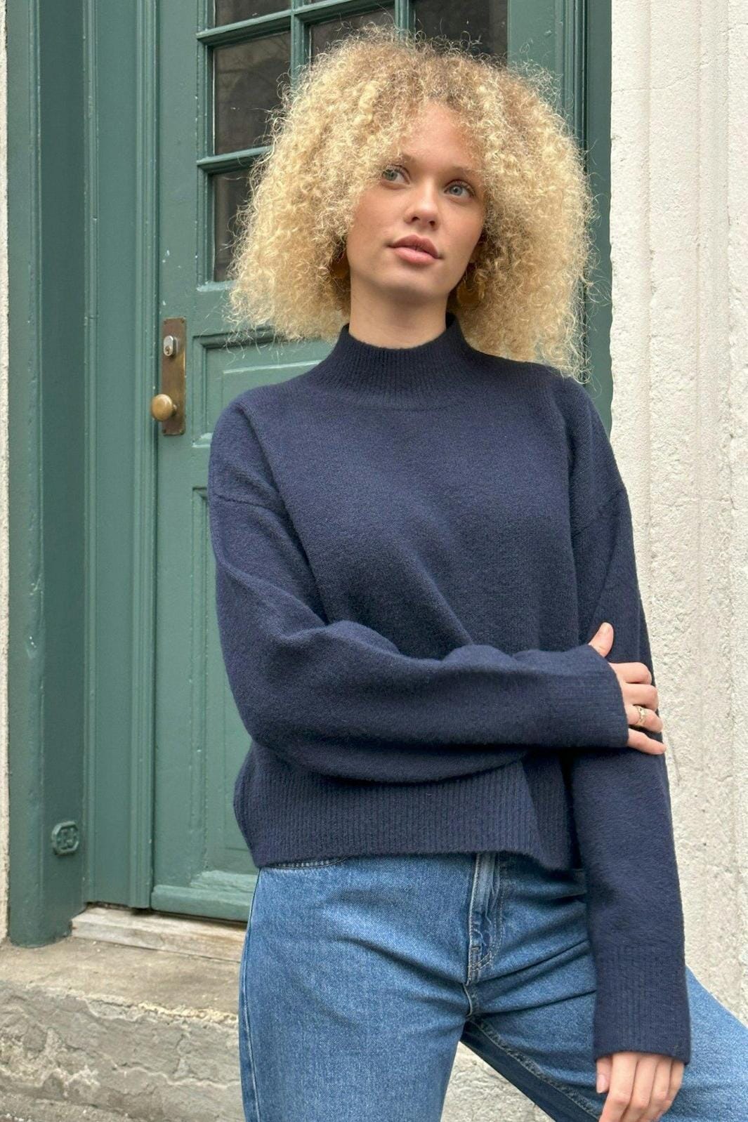 Neo Noir Paulina Knit Blouse navy