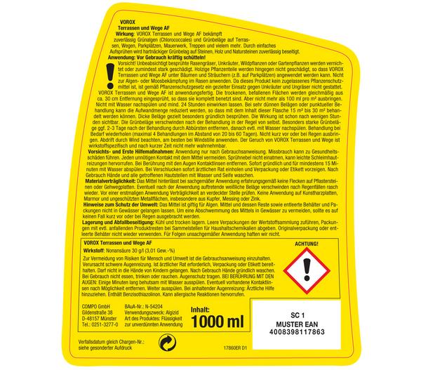 COMPO VOROX® Terrassen und Wege AF, 1 l