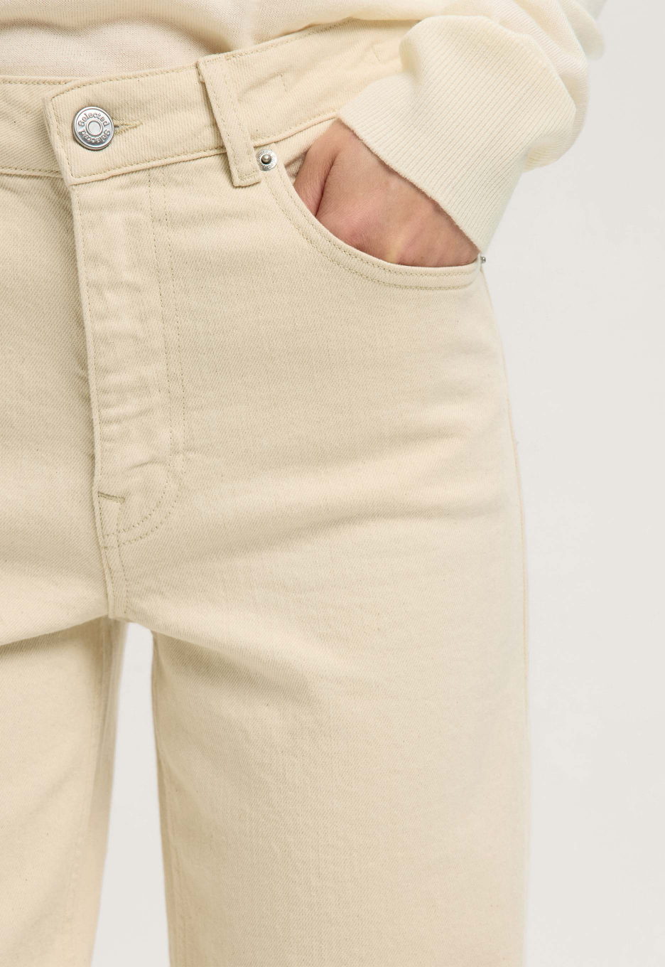 Selected High Waist Wide Leg Jeans