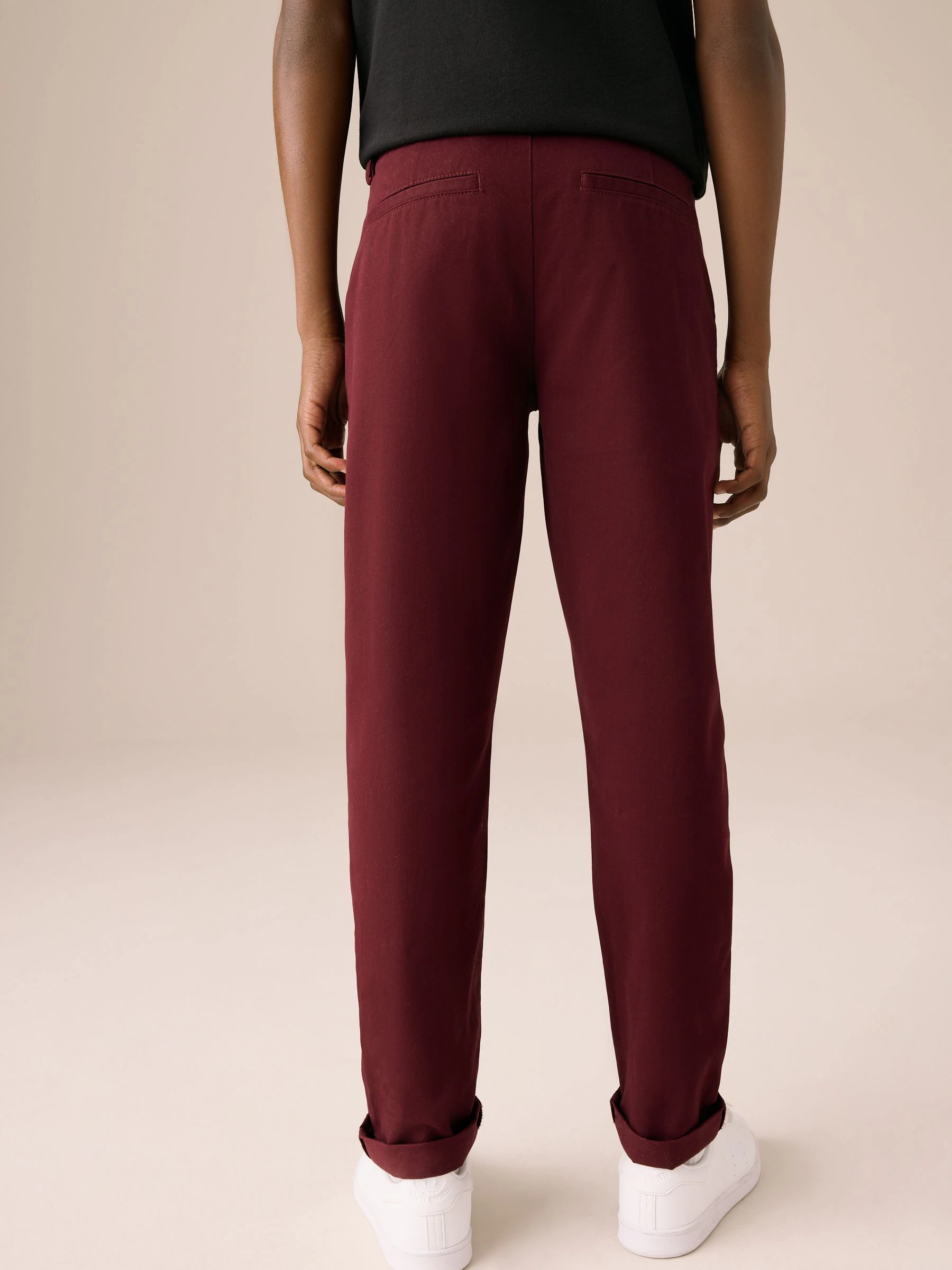 Bordeauxrood - Stretchy chino's (3-17jr)