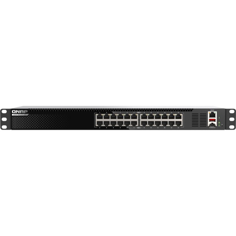 QNAP QSW-M3224-24T commutateur réseau Géré L3 10G Ethernet (100/1000/10000) 1U Noir, Argent