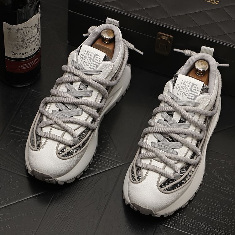 Mr Ozera - Print Panel Platform Sneakers