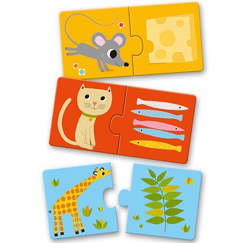 Djeco puzzel duo wie eet wat (10x2st) DJ08166