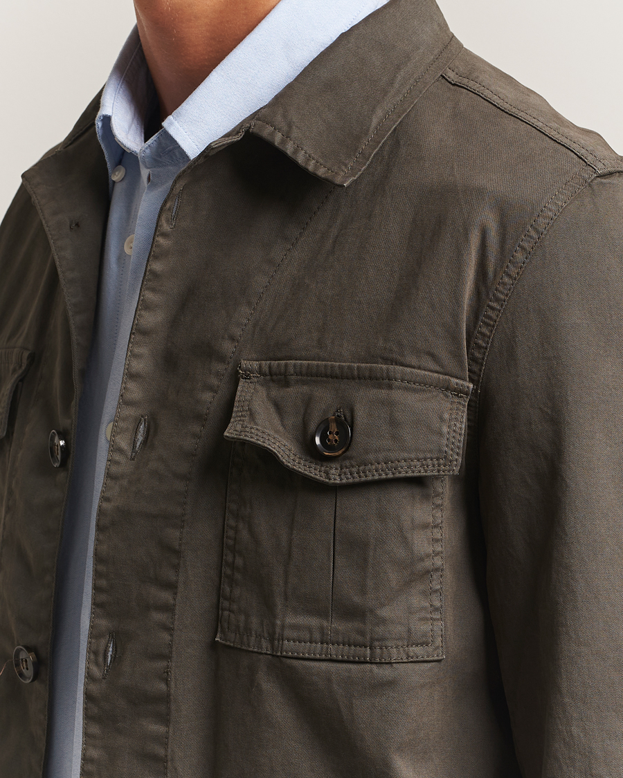 Oscar Jacobson Safari Shirt Jacket Olive