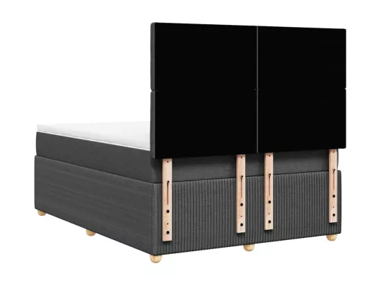 Sommier à lattes de lit avec matelas Gris foncé 160x200cm Tissu