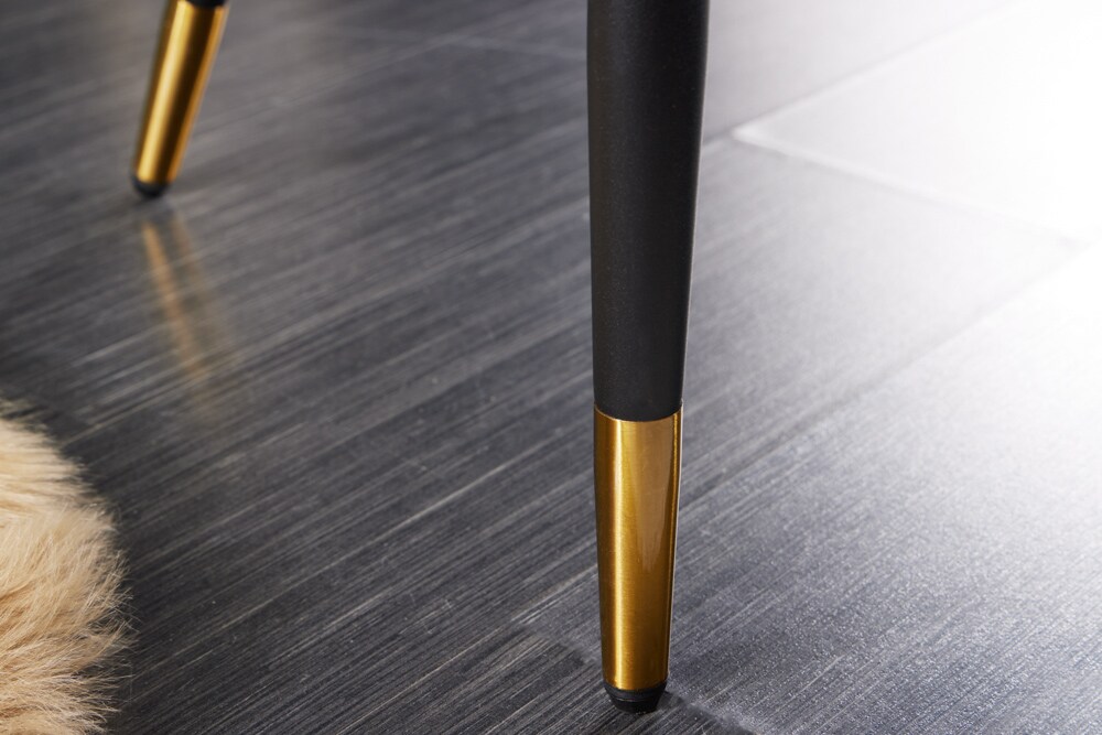 riess-ambiente Sitzbank PARIS - 160cm greige Samt Rückenlehne goldene Fußkappen Retro Metallbeine