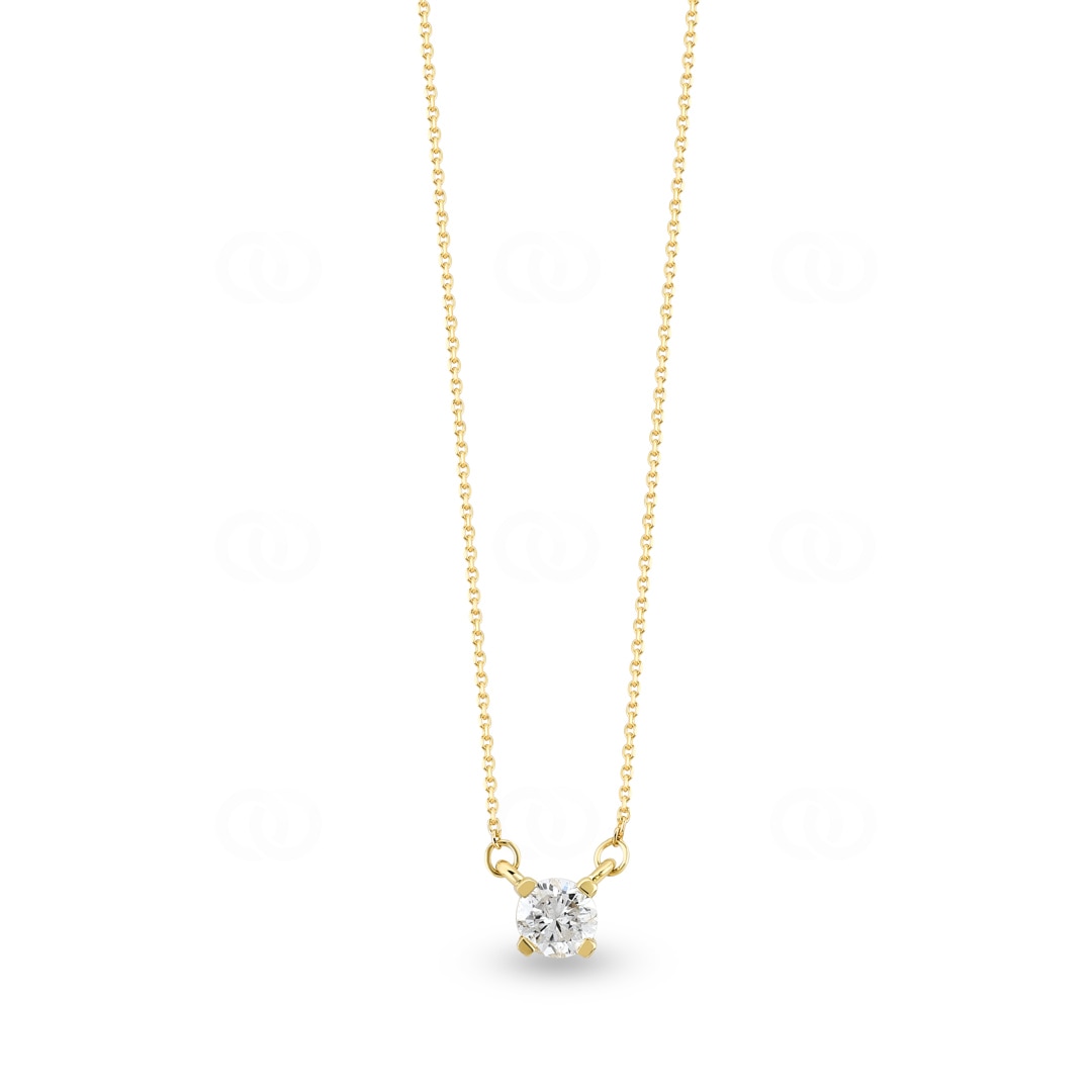 Collier mit Anhänger 750/18 K Gelbgold mit Diamant 0.30 ct H/si