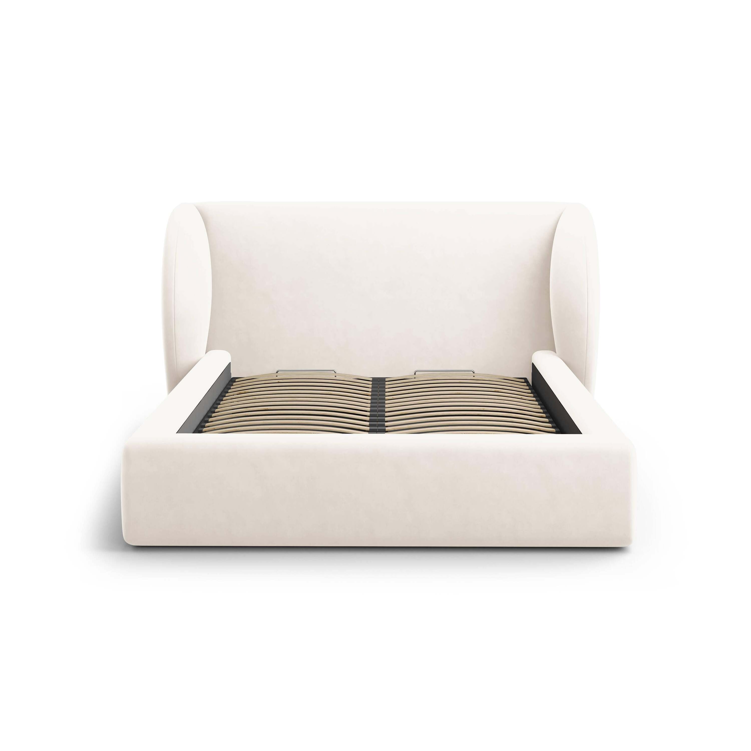 Micadoni Bedframe Miley met Opbergruimte - 180 x 200 cm - Fluweel - CrÃ¨me