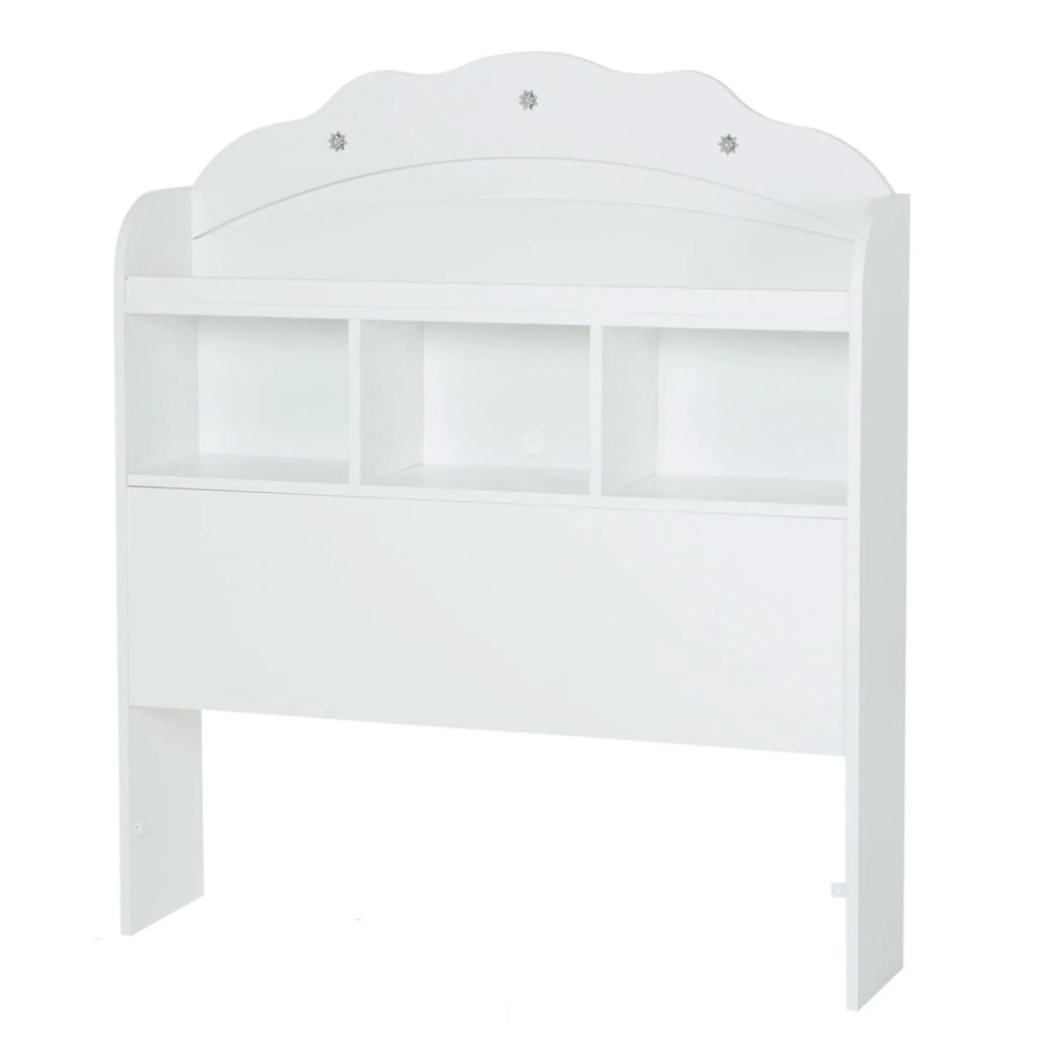 South Shore Tête de Lit Simple Bibliothèque Tiara - Blanc Solide