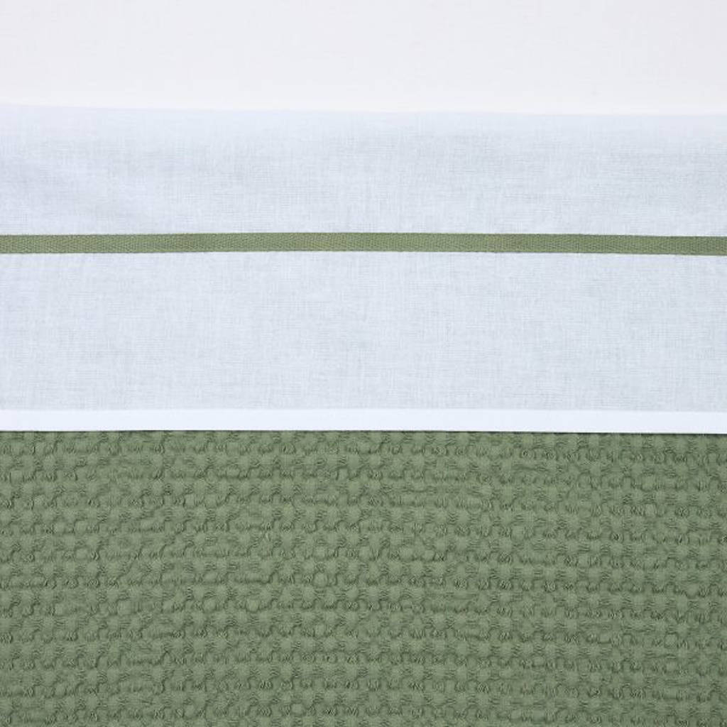 wieglaken met bies wit/groen
