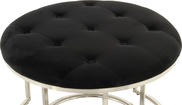 Kayoom Polstergarnitur »Hocker Becky 825 2er-Set, runde Form, angesagter Retro-Stil« Set, Hocker 1: B 60 cm/H 41 cm/T 60 cmHocker 2: B 40 cm/H 32 cm/T 40 cm, 2 Stk. tlg. vielseitig verwendbar, modern, pflegeleicht, runde Form