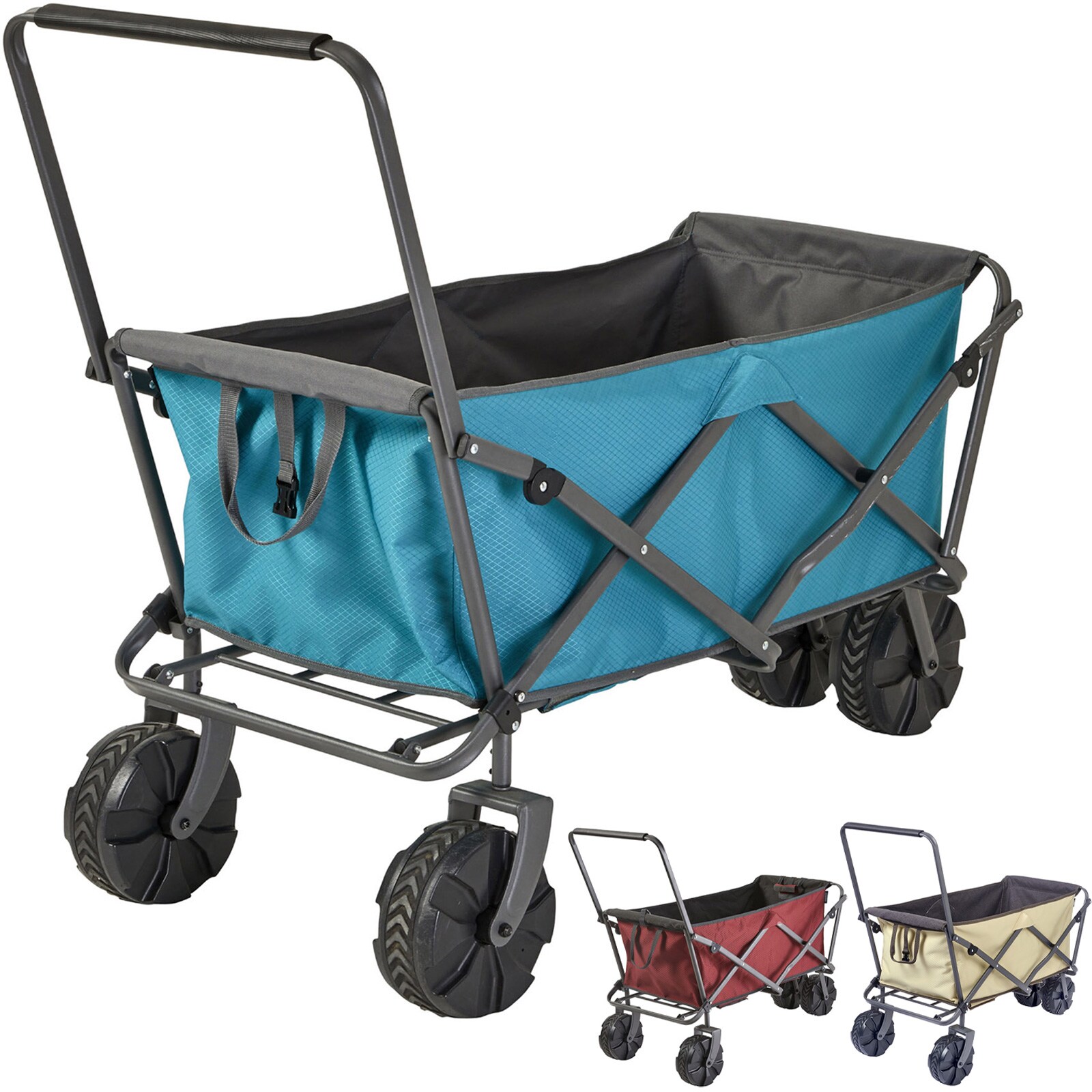 UQUIP Strand Bollerwagen Buddy Handwagen Transport Karre Garten Wagen Faltbar Farbe: Blue/grey