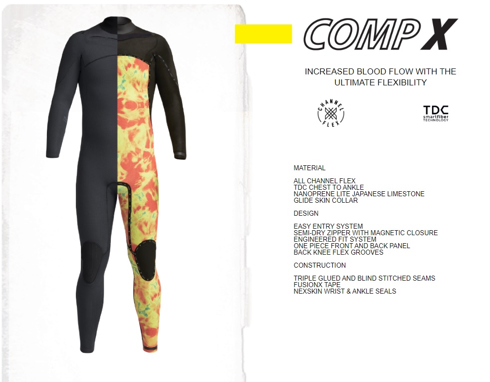 Xcel Combinaison 5.5/4.5 Comp X Black hooded / Cagoule ST