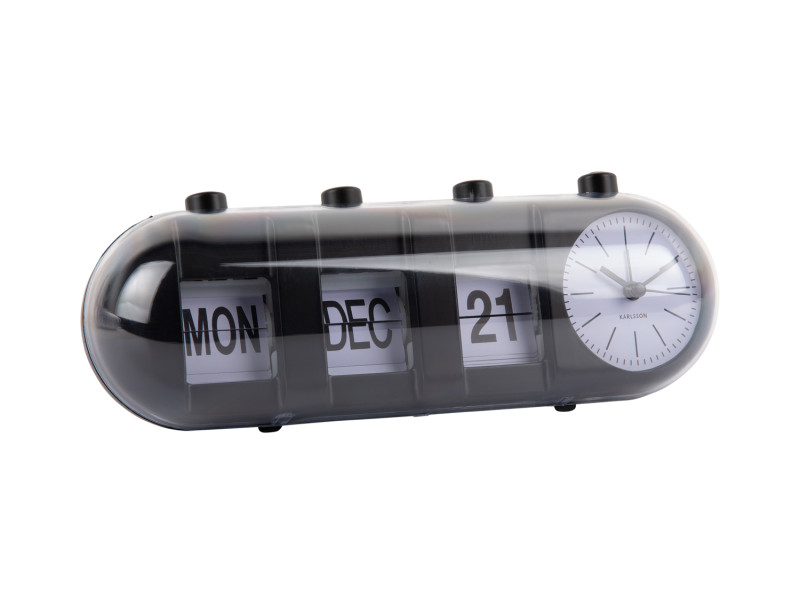 Alarm Clock Retro Tube Calendar Flip KA6045BK Black