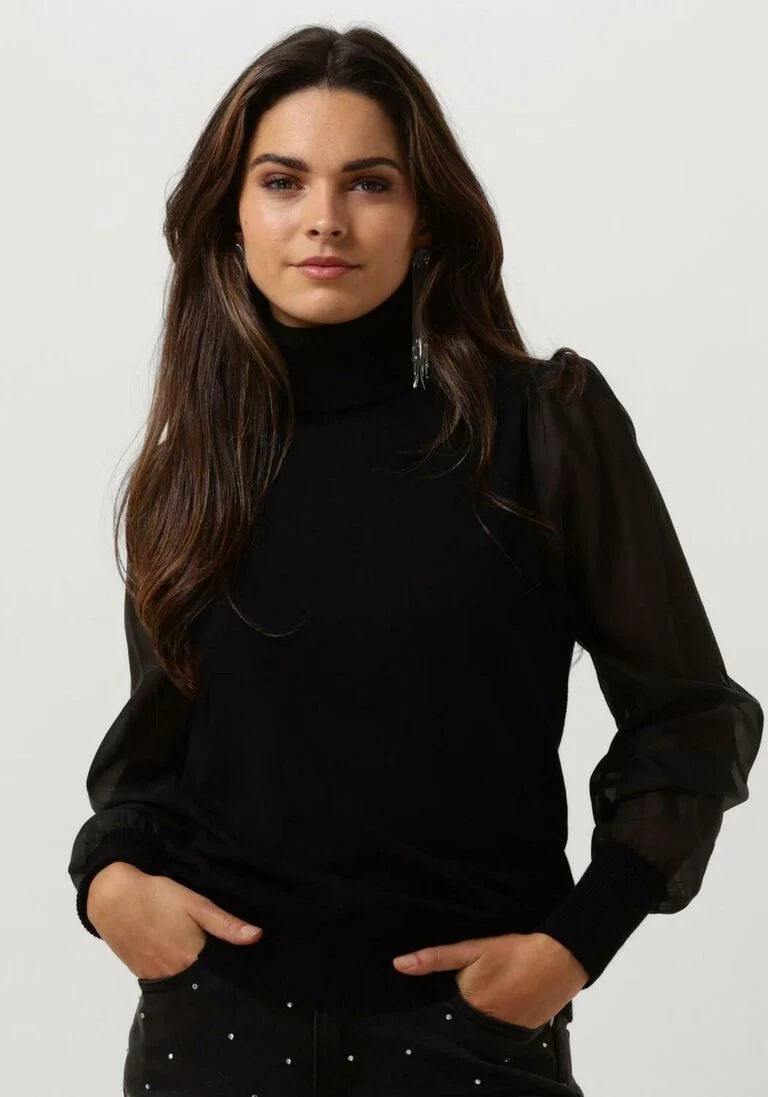 MY ESSENTIAL WARDROBE zwarte my essential wardrobe coltrui anniemw knit rollneck