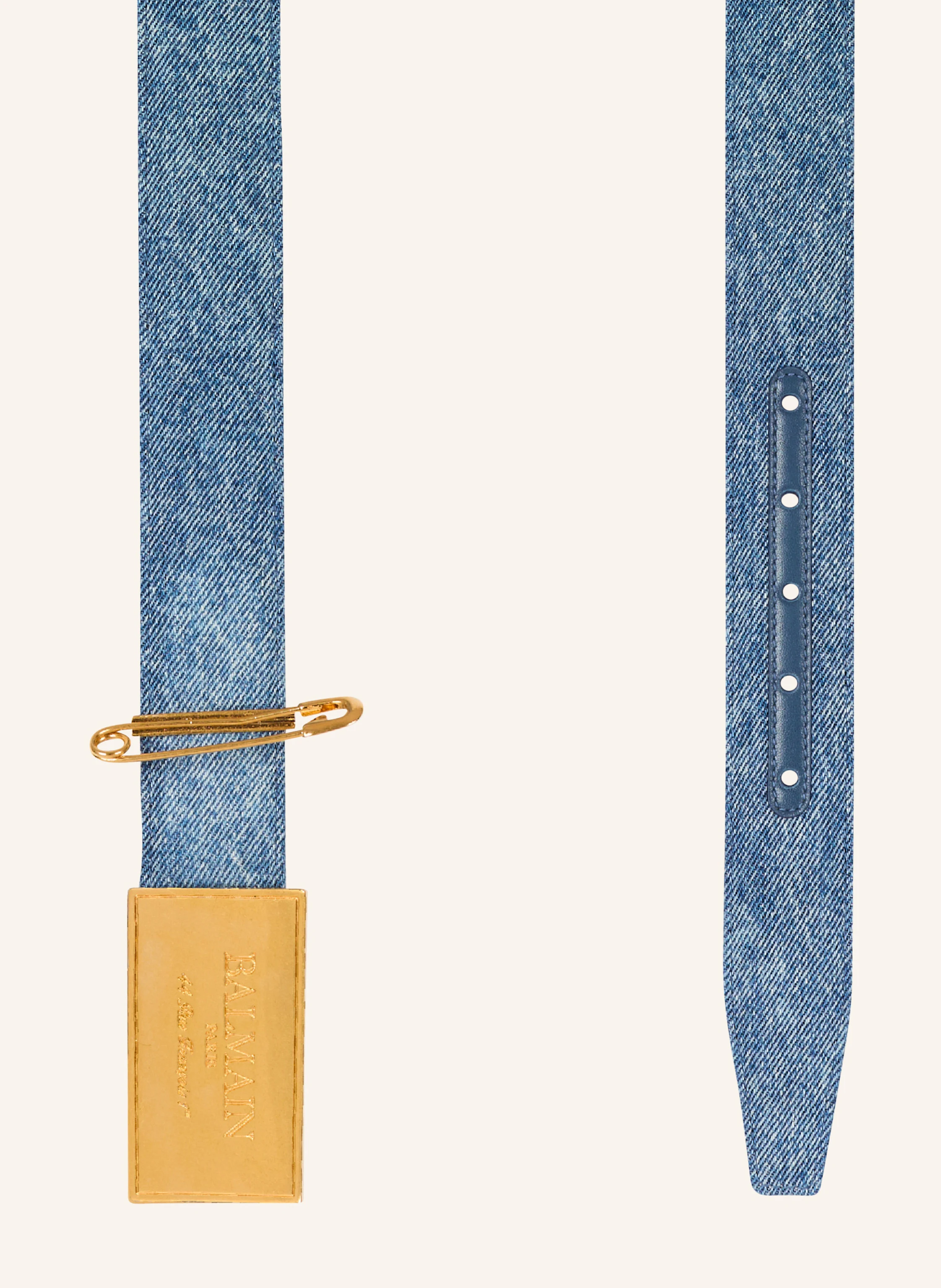 BALMAIN Denim-Gürtel mit Sicherheitsnadel