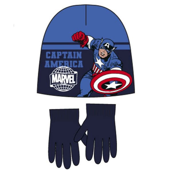 Avengers Captain America barnmössa och vantar set - 52 cm