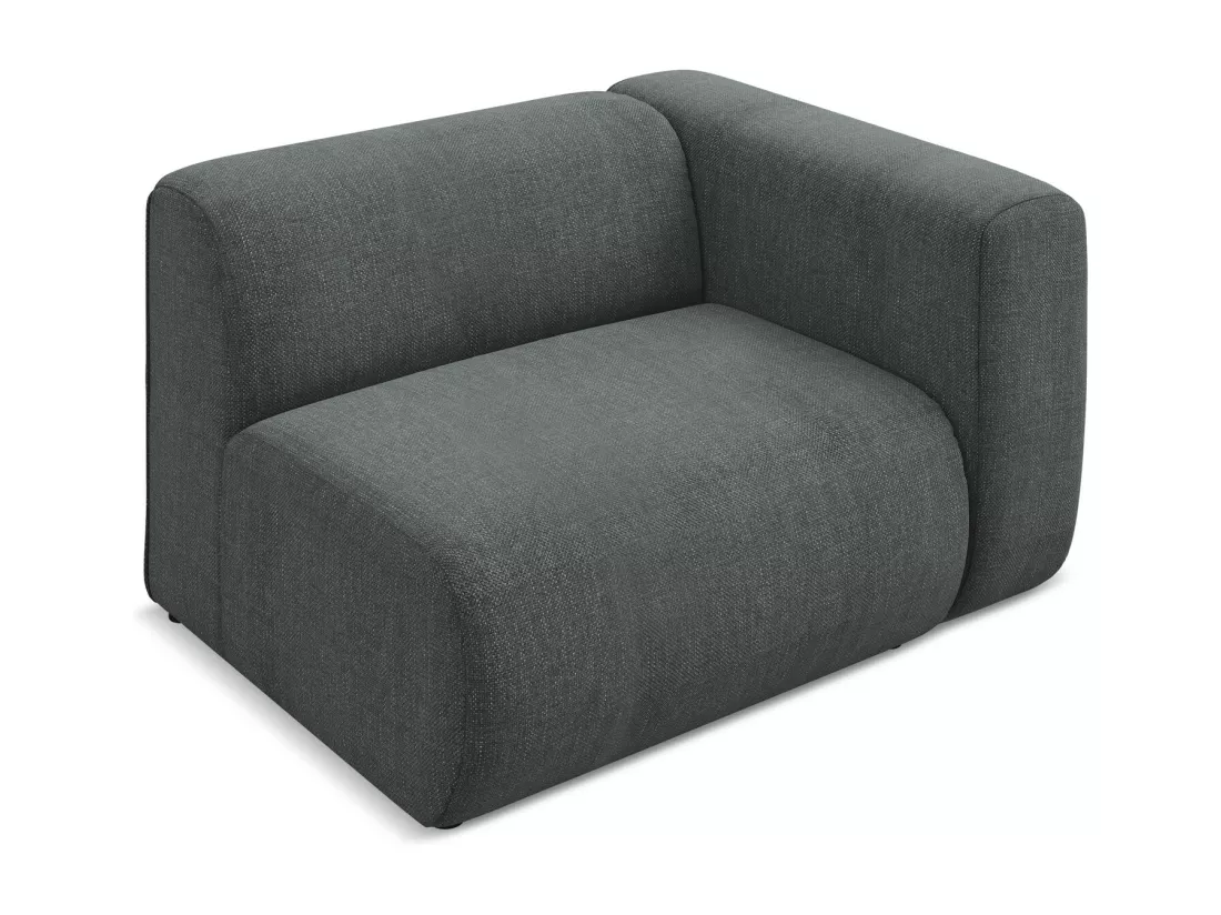 Module avec accoudoirs droit en tissu chenille - graphite - EKAHI