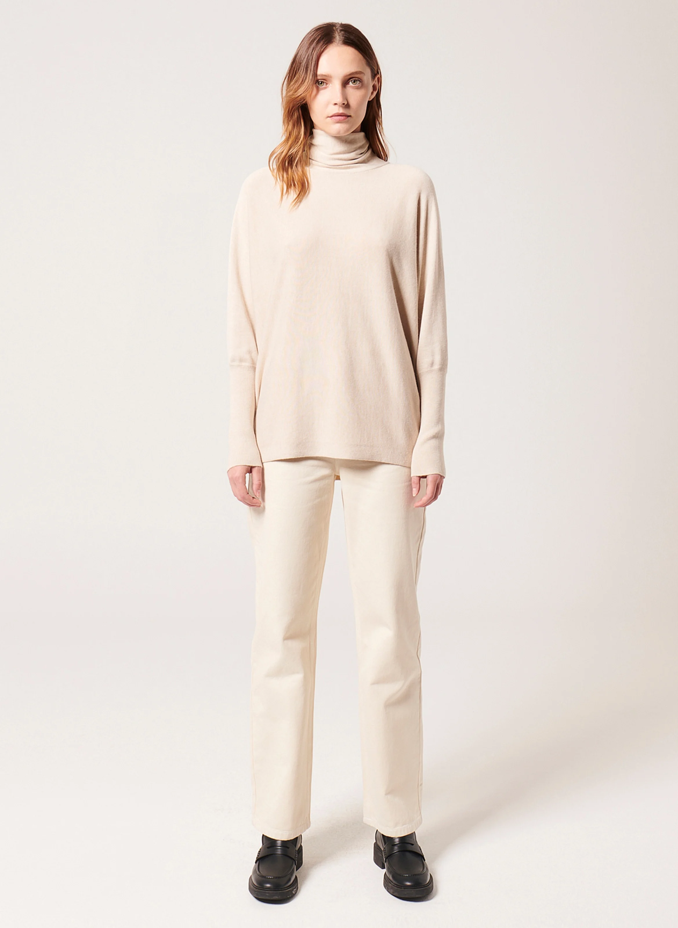 PRUNA - Pull oversize en maille | Beige