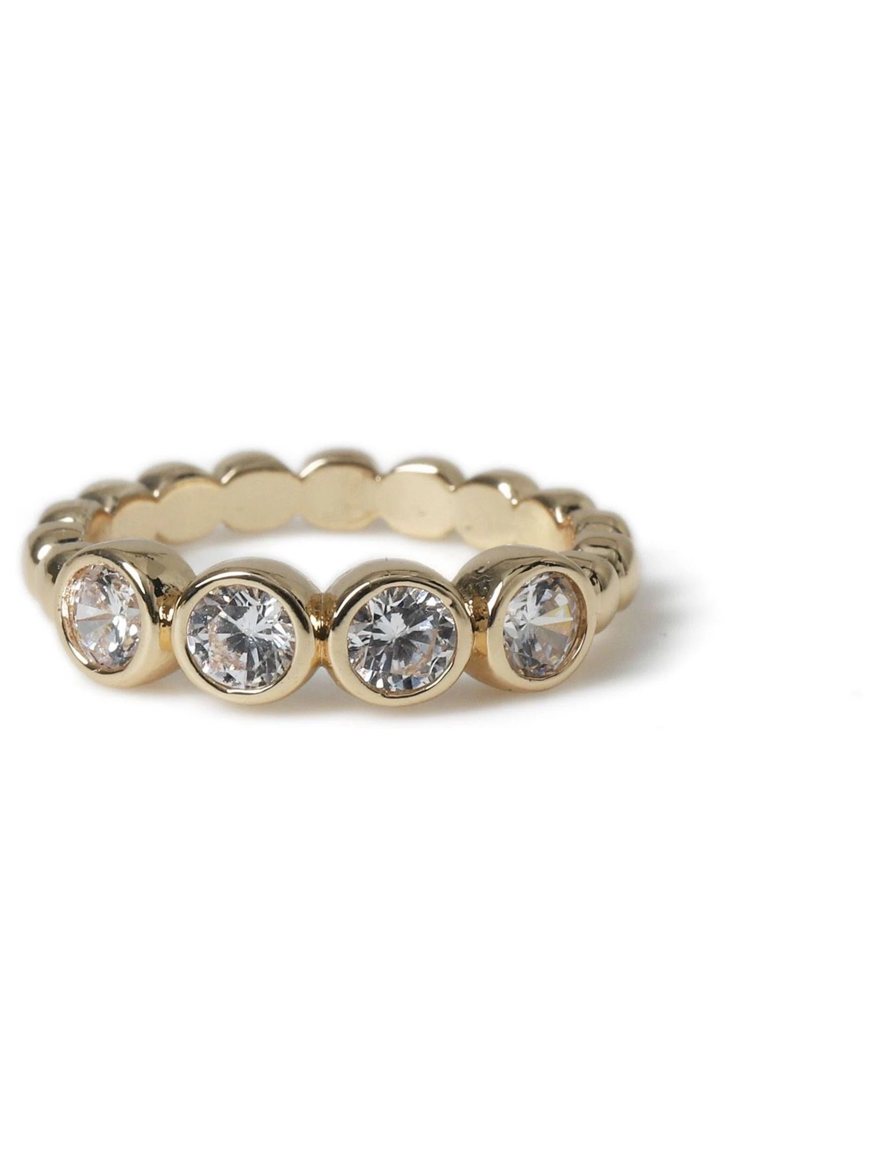 Aela Gold Tone Diamond Simulant Mini Stone Ring
